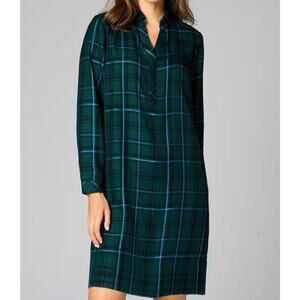 J. Jill Green and Blue Plaid Midi Dress